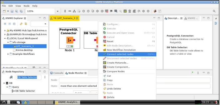 KNIME connecting nodes